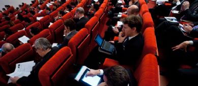 Delegates in the auditorium 